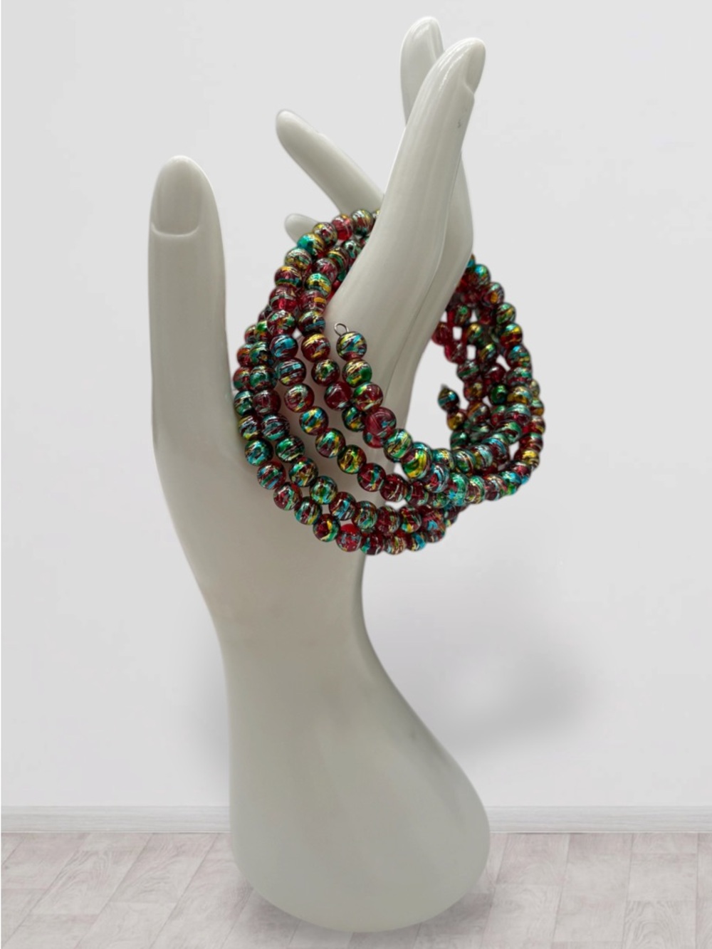 Astral Opal Synthetic Multi-Color Beaded Coil/ Wrap Bracelet - Women Jewelry